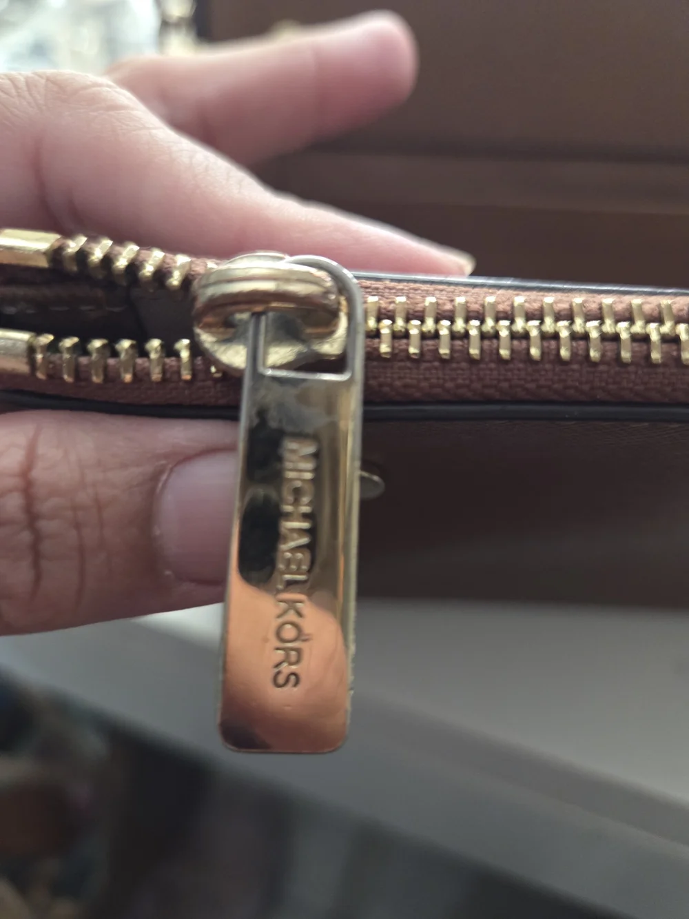 Michael Kors Brown Saffiano Leather Crossbody Bag